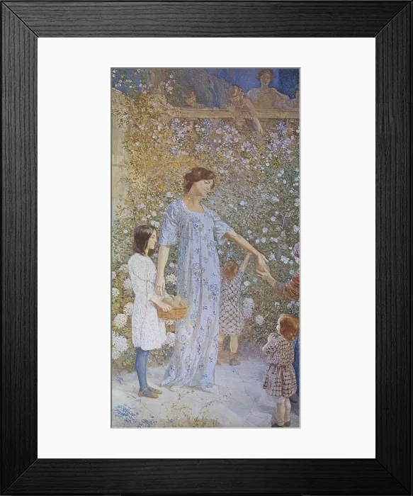 Framed Print : Allegory of Charity, by Giovanni Vianello, 1917, 20th Century, tempera on wall - Italy, Veneto, Padua, Cassa di Risparmio di Padova e Rovigo. Detail
