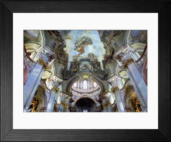 Framed Print : CZECH Rep.. Prague. Saint Nicholas church in MalA Strana (1673-1752). Main nave and vault. Baroque art. Architecture