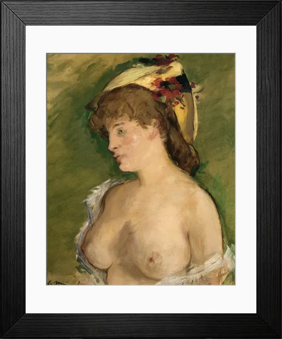 Framed Print : MANET, edouard (1832-1883). The Blonde with Bare Breasts (La blonde aux seins nus). 1878. Impressionism. Oil on canvas. FRANCE. Paris. Musee d'Orsay (Orsay Museum)