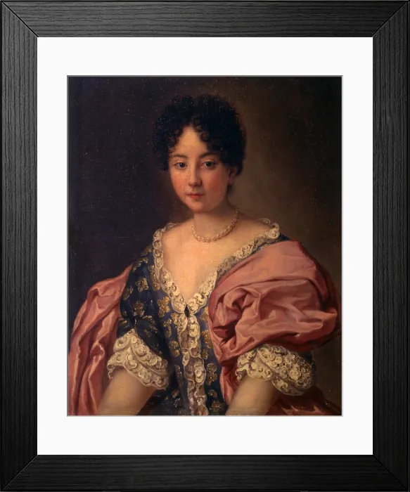 Framed Print : Feminine Portrait, attributed to Jacob Ferdinand Voet, 17th Century, oil on canvas - Italy, Lombardy, Milan, Castello Sforzesco, Civic Collections of Ancient Art