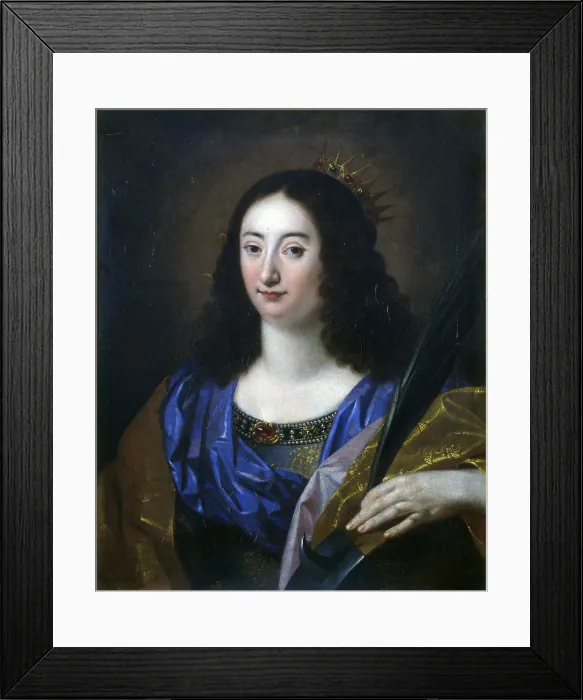 Framed Print : Saint Catherine of Alexandria, Workshop of Rgnier Nicolas also known as Niccol Renieri, 1650 - 1660, 17th Century, n canvas - Italy, Lombardy, Milan, Castello Sforzesco