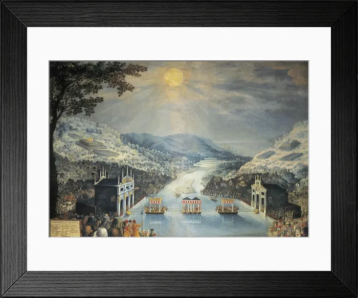 Framed Print : Exchange of Princesses Anne of Austria and Isabella of Bourbon in the Isle of Pheasants on the river Bidasoa the November 9, 1615. Work c Framed Print : Exchange of Princesses Anne of Austria and Isabella of Bourbon in the Isle of Pheasants on the river Bidasoa the November 9, 1615. Work c