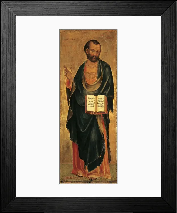 Framed Print : Saint Mark, by Lorenzo Veneziano, 1371, 14th Century, board with golden background - Italy, Veneto, Venice, Gallery of the Academy. Whole artwork view