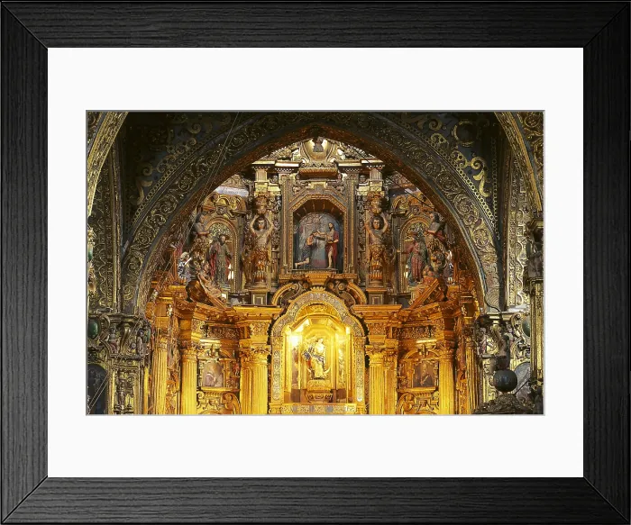 Framed Print : ECUADOR. Quito. Convent of San Francisco. Main altarpiece, begun by Padre Carlos between 1620 and 1680, and finished by other artists such as Bernardo de Legarda in the 18th c Framed Print : ECUADOR. Quito. Convent of San Francisco. Main altarpiece, begun by Padre Carlos between 1620 and 1680, and finished by other artists such as Bernardo de Legarda in the 18th c