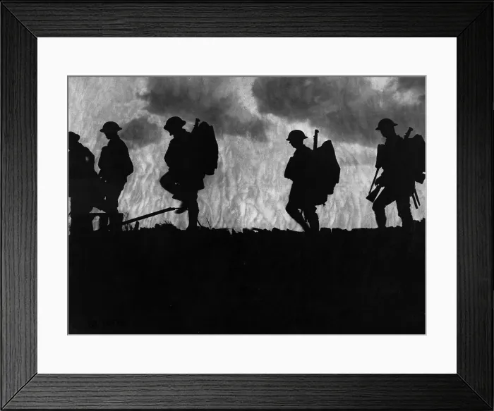 Framed Print : French troops moving up to the front lines in France
