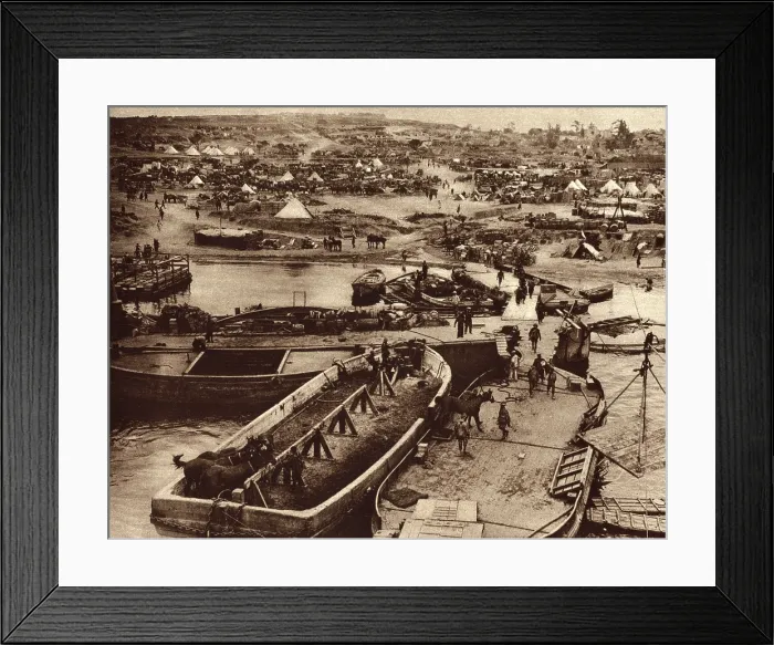 Framed Print : World War 1. Supply ships unloading horses and other supplies after the hard fought British landing on the southern tip of the Gallipoli Peninsula during the Dardanelles campaign Framed Print : World War 1. Supply ships unloading horses and other supplies after the hard fought British landing on the southern tip of the Gallipoli Peninsula during the Dardanelles campaign