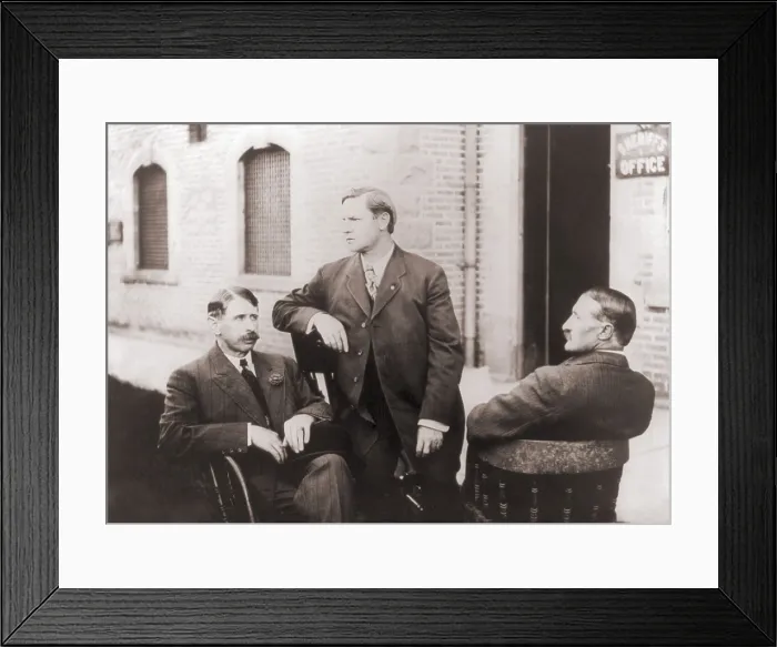 Framed Print : Labor Leader Big Bill Haywood (center), with co-defendents