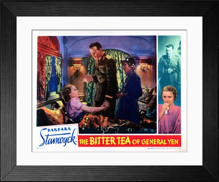 Framed Print : THE BITTER TEA OF GENERAL YEN, from left, Barbara Stanwyck, Nils Asther, Toshia Mori, 1933