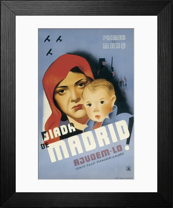 Framed Print : Spanish Civil War (1936-1939). 'Primer de mar. Diada de Madrid. Ajudem-lo' (1st March. Madrid's Day. Let's Help Him) Framed Print : Spanish Civil War (1936-1939). 'Primer de mar. Diada de Madrid. Ajudem-lo' (1st March. Madrid's Day. Let's Help Him)