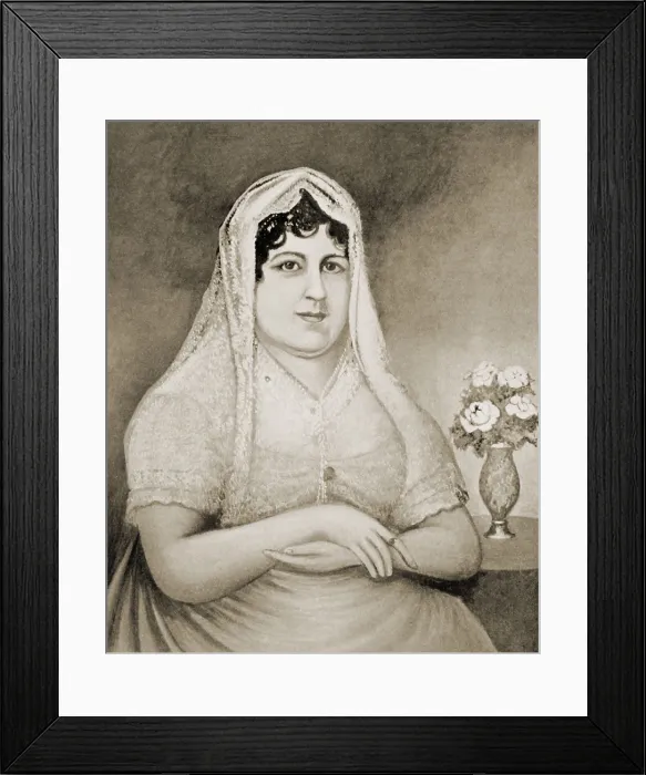 Framed Print : Rachel Jackson, wife of Andrew Jackson, 7th President of the US. Print based on a portrait in the Tennessee State Museum by an unknown artist, c.1815-1828 (BSLOC_2016_14_20) Framed Print : Rachel Jackson, wife of Andrew Jackson, 7th President of the US. Print based on a portrait in the Tennessee State Museum by an unknown artist, c.1815-1828 (BSLOC_2016_14_20)