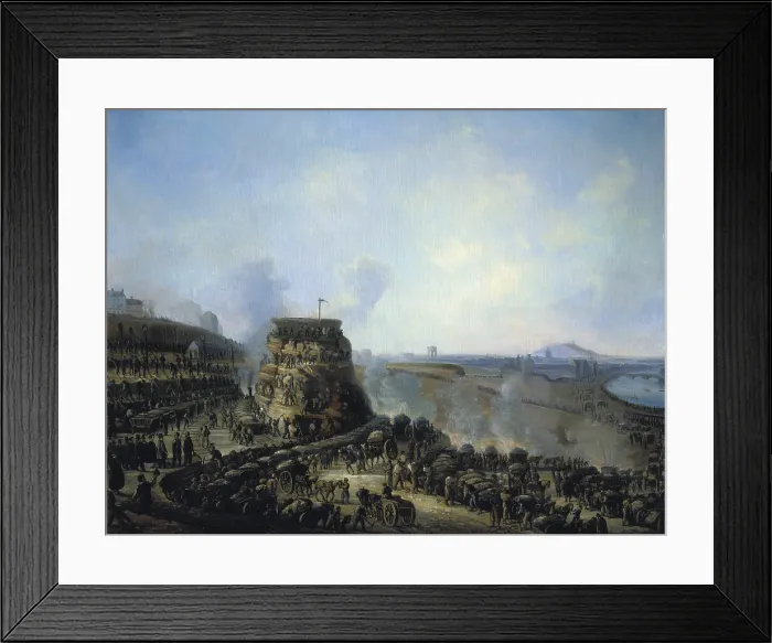Framed Print : The Emperor Napoleon III and the Empress Eugenie visiting the Chaillot Hill in Paris. Urban reform led by Georges Eugne Haussmann. Painting by Louis Moullin, 1867. Oil on canvas