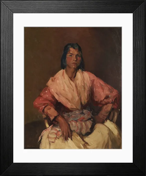 Framed Print : THE SPANISH GYPSY, by Robert Henri, 1912, American painting, oil on canvas. Portrait of a Gypsy who lived on the outskirts of Madrid Framed Print : THE SPANISH GYPSY, by Robert Henri, 1912, American painting, oil on canvas. Portrait of a Gypsy who lived on the outskirts of Madrid