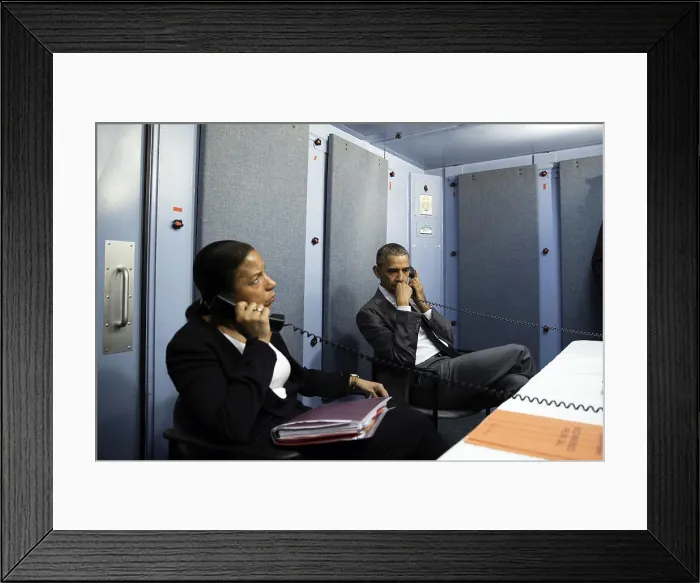 Framed Print : President Barack Obama and National Security Advisor Susan Rice at the US Mission in Havana, Cuba Framed Print : President Barack Obama and National Security Advisor Susan Rice at the US Mission in Havana, Cuba