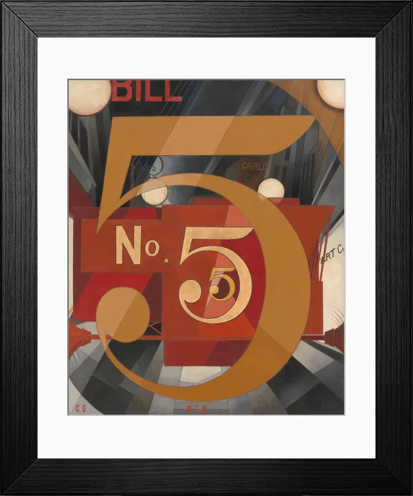 Framed Print : I SAW THE FIGURE 5 IN GOLD, by Charles Demuth, 1928, American painting, oil, gold leaf on paperboard Framed Print : I SAW THE FIGURE 5 IN GOLD, by Charles Demuth, 1928, American painting, oil, gold leaf on paperboard