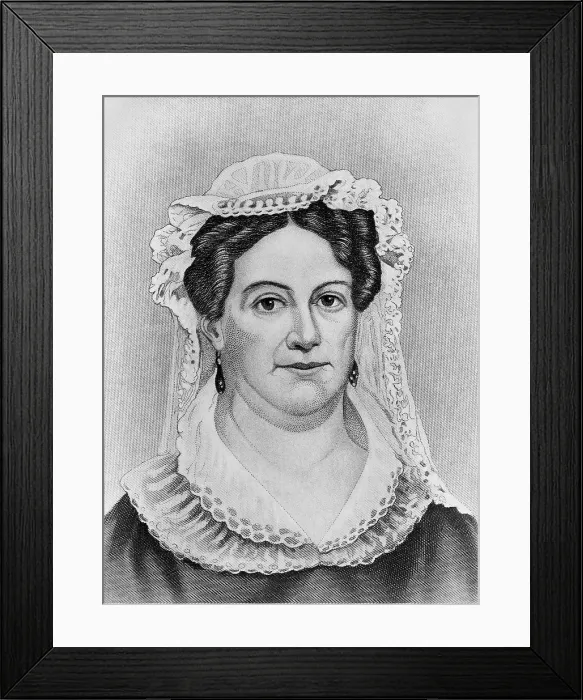 Framed Print : Rachel Jackson, wife of Andrew Jackson, 7th President of the US. Engraving portrait is based on a miniature painted by Louise C. Strobel, c. 1810-1828 (BSLOC_2016_14_18) Framed Print : Rachel Jackson, wife of Andrew Jackson, 7th President of the US. Engraving portrait is based on a miniature painted by Louise C. Strobel, c. 1810-1828 (BSLOC_2016_14_18)