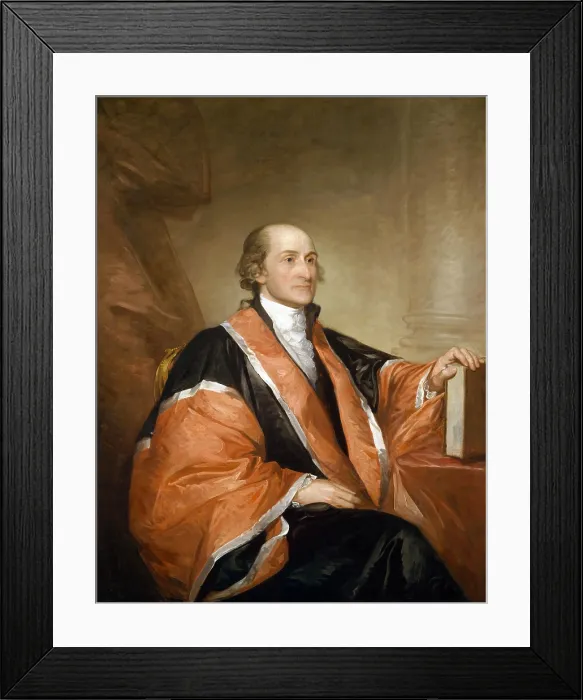 Framed Print : John Jay, in his judicial robes as Chief Justice of the Supreme Court, by Gilbert Stuart in 1794