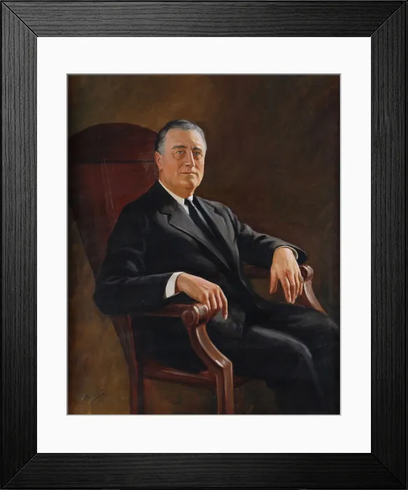 Framed Print : Franklin Roosevelts official portrait as governor of New York State, Jan. 1928 to Dec. 1932. Painted by Jacob H Framed Print : Franklin Roosevelts official portrait as governor of New York State, Jan. 1928 to Dec. 1932. Painted by Jacob H