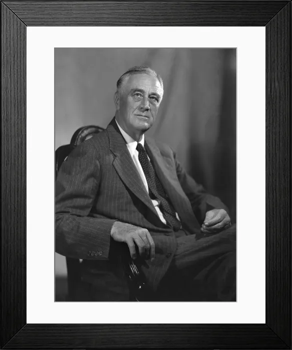 Framed Print : Franklin Roosevelts official 1944 campaign portrait, by Leon A. Perskie. Taken at Hyde Park on August 21, 1944 (BSLOC_2016_14_190)