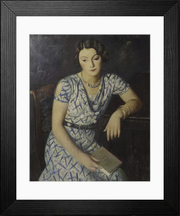 Framed Print : Portrait of a Girl, by Pietro Marussig, 1930, 20th Century, oil on canvas - Italy, Friuli Venezia Giulia, Trieste, Civic Museum Revoltella and Modern Art Gallery