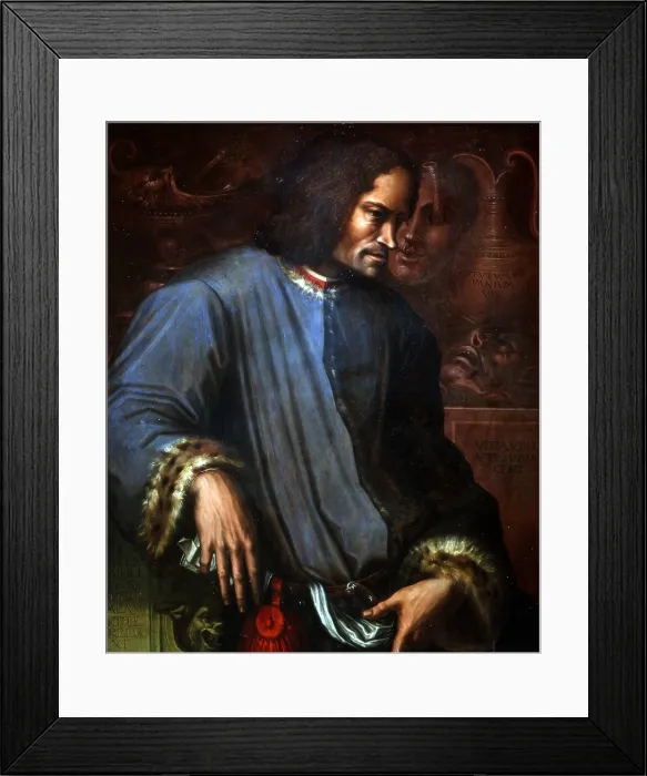 Framed Print : Portrait of Lorenzo de Medici, by Giorgio Vasari, 1534, 16th Century, oil on canvas, 157 x 114 cm - Italy, Tuscany, Florence, Uffizi Gallery. Whole artwork view
