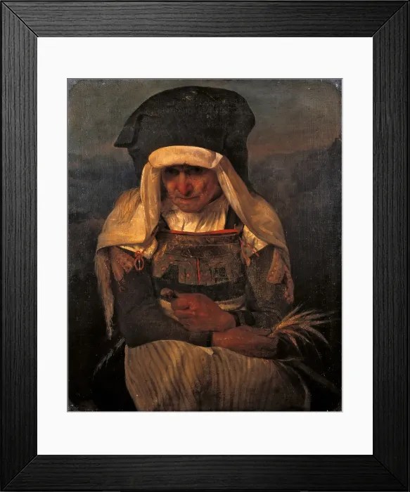 Framed Print : Old Woman from Cervara (Vecchia di Cervara), by Ferdinando Galli, 1835 - 1839, 19th Century, oil on canvas - Italy, Lombardy, Milan, Brera Collection. Whole artwork view Framed Print : Old Woman from Cervara (Vecchia di Cervara), by Ferdinando Galli, 1835 - 1839, 19th Century, oil on canvas - Italy, Lombardy, Milan, Brera Collection. Whole artwork view