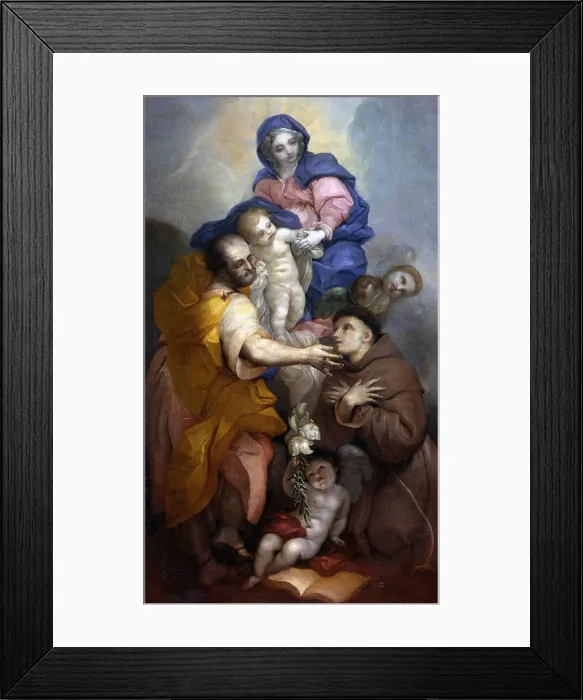Framed Print : Holy Family with Saint Antonio from Padua, by Paolo Pagani, 1714 - 1715, 18th Century, oil on canvas - Italy, Lombardy, Milan, Castello Sforzesco, Civic Collection of Ancient Art Framed Print : Holy Family with Saint Antonio from Padua, by Paolo Pagani, 1714 - 1715, 18th Century, oil on canvas - Italy, Lombardy, Milan, Castello Sforzesco, Civic Collection of Ancient Art