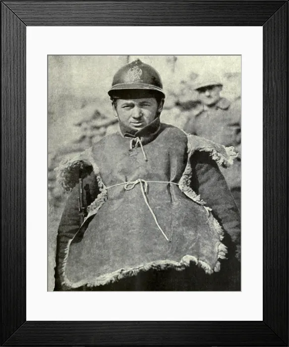 Framed Print : World War 1. Serbian infantry man with his winter uniform supplemented by a sheepskin vest. 1914-18 Framed Print : World War 1. Serbian infantry man with his winter uniform supplemented by a sheepskin vest. 1914-18