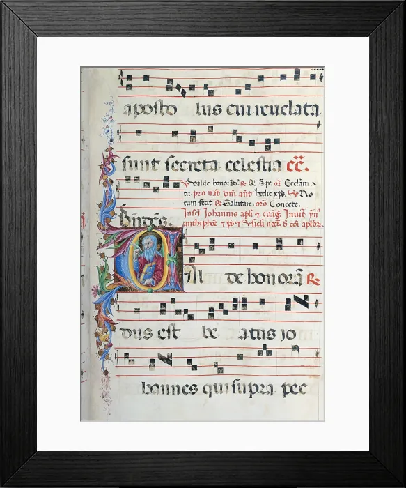 Framed Print : Anonymous Sienese painter, Day hours and night hours antiphonary from the first Saturday of Advent to the IV Sunday after Epiphany, 15th Century, illuminated manuscript, Italy Framed Print : Anonymous Sienese painter, Day hours and night hours antiphonary from the first Saturday of Advent to the IV Sunday after Epiphany, 15th Century, illuminated manuscript, Italy