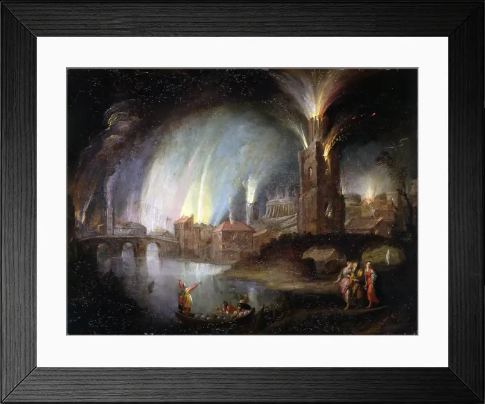 Framed Print : Lot and his daughters fleeing Sodom, Copy from Pieter Schoubroeck, 17th Century, oil on copper, 30 x 38 cm - Italy, Lombardy, Milan, Castello Sforzesco Framed Print : Lot and his daughters fleeing Sodom, Copy from Pieter Schoubroeck, 17th Century, oil on copper, 30 x 38 cm - Italy, Lombardy, Milan, Castello Sforzesco