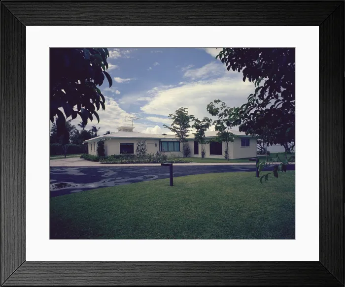 Framed Print : President Nixon's home in Key Biscayne Florida. Ca. 1969-74 Framed Print : President Nixon's home in Key Biscayne Florida. Ca. 1969-74