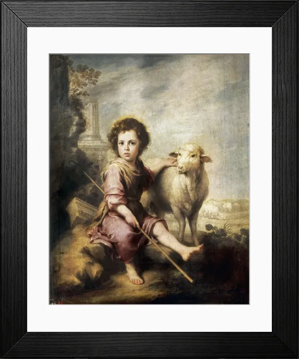 Framed Print : MURILLO, Bartolome Esteban (1617-1682). The Good Shepherd. ca. 1665. Baroque art. Oil on canvas. SPAIN. Madrid. Prado Museum Framed Print : MURILLO, Bartolome Esteban (1617-1682). The Good Shepherd. ca. 1665. Baroque art. Oil on canvas. SPAIN. Madrid. Prado Museum