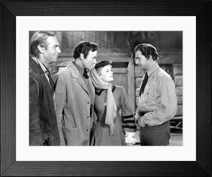 Framed Print : WESTERN UNION, from left: Randolph Scott, Dean Jagger, Virginia Gilmore, Robert Young, 1941, TM & Copyright 20th Century Fox Film Corp. / courtesy Everett Collection