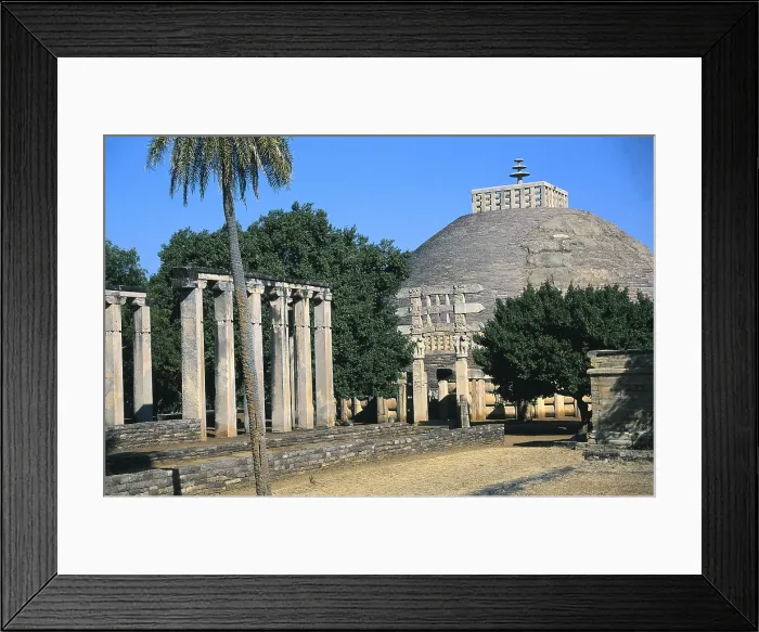 Framed Print : INDIA. MADHYA PRADESH. Sanchi. Stupa n.1 or Great Stupa seen from eastern portico (1st c. AD). - Iberfoto / Everett Collection (537819)**US SALES ONLY** Framed Print : INDIA. MADHYA PRADESH. Sanchi. Stupa n.1 or Great Stupa seen from eastern portico (1st c. AD). - Iberfoto / Everett Collection (537819)**US SALES ONLY**