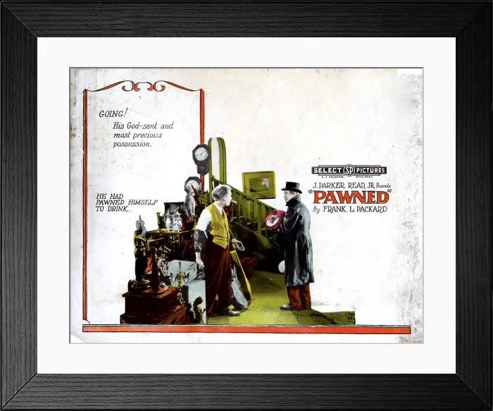 Framed Print : PAWNED, US poster, 1922 Framed Print : PAWNED, US poster, 1922