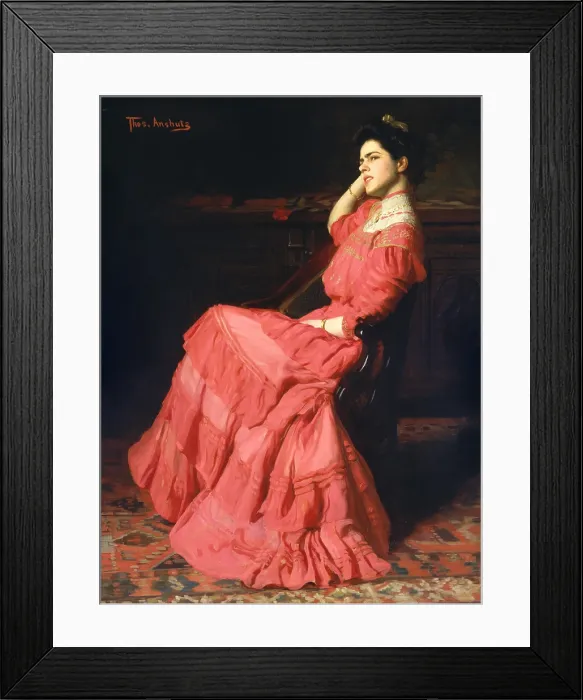 Framed Print : A ROSE, by Thomas Anshutz, 1907, American painting, oil on canvas. It was a late 19th century convention to equate woman to flowers Framed Print : A ROSE, by Thomas Anshutz, 1907, American painting, oil on canvas. It was a late 19th century convention to equate woman to flowers