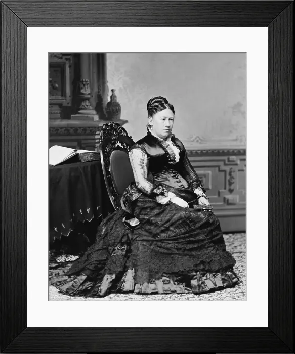 Framed Print : Julia Dent Grant wife of Ulysses S. Grant, the 17th President of the US. Photo by Mathew B. Brady studio, 1869-1876 (BSLOC_2016_14_49)