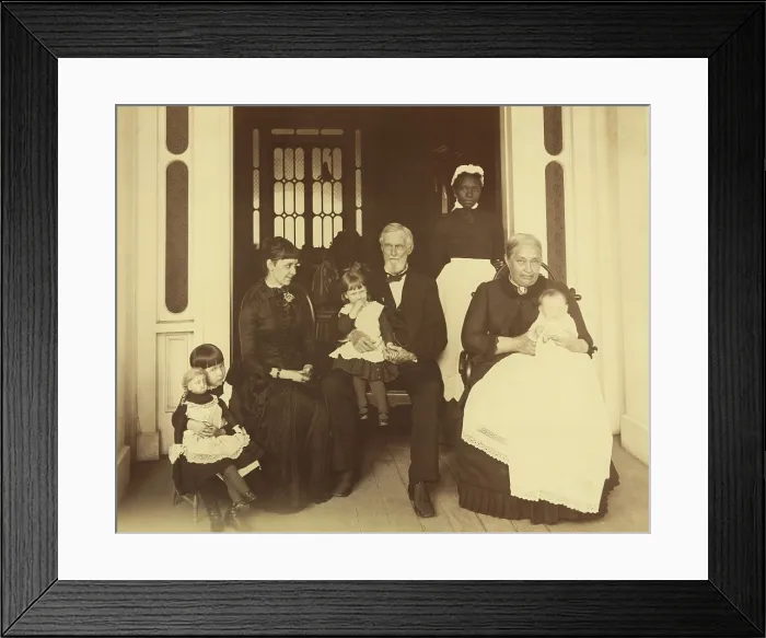 Framed Print : Jefferson Davis, former President of the Confederate States of America, and his family. Beauvoir, Mississippi, 1884 or 1885