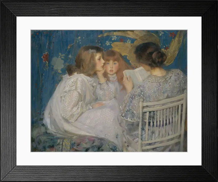 Framed Print : JUNGLE TALES, by James Jebusa Shannon, 1895, American-British painting, oil on canvas Framed Print : JUNGLE TALES, by James Jebusa Shannon, 1895, American-British painting, oil on canvas
