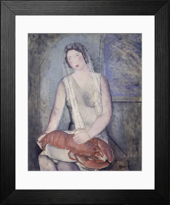 Framed Print : Woman with Lobster - Young Woman Sitting, by Paola Consolo Zanini, 1929, 20th Century, oil on canvas - Italy, Lombardy, Milan, Civic Collection of Modern Art - GAM Framed Print : Woman with Lobster - Young Woman Sitting, by Paola Consolo Zanini, 1929, 20th Century, oil on canvas - Italy, Lombardy, Milan, Civic Collection of Modern Art - GAM
