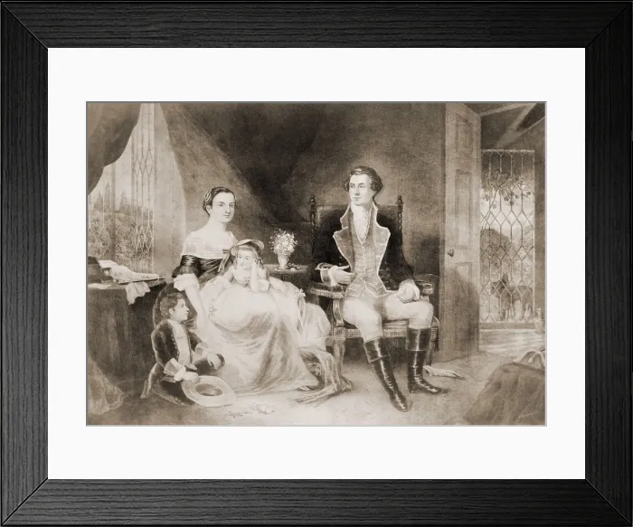 Framed Print : Young George Washington courting the wealthy widow, Martha Dandridge Custis