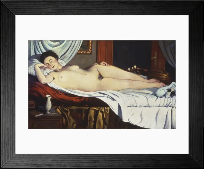 Framed Print : Sleeping Venus, by Pietro Marussig, 1926, 20th Century, oil on canvas - Private collection. Whole artwork view Framed Print : Sleeping Venus, by Pietro Marussig, 1926, 20th Century, oil on canvas - Private collection. Whole artwork view