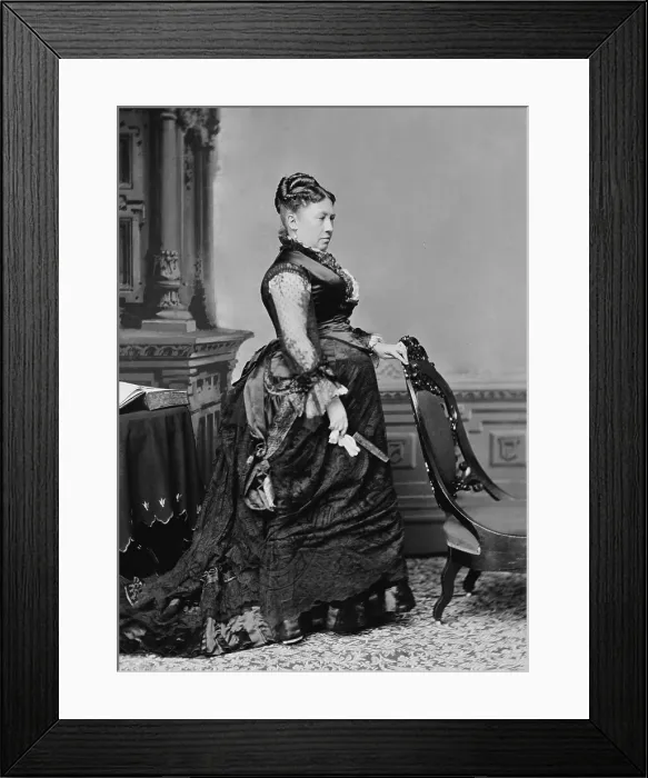 Framed Print : Julia Dent Grant wife of Ulysses S. Grant, the 17th President of the US. Photo by Mathew B. Brady studio, 1869-1876 (BSLOC_2016_14_50)