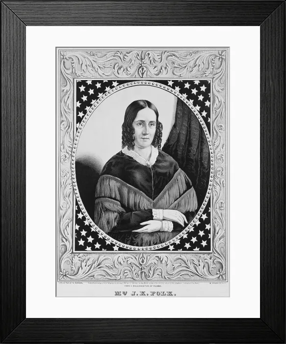 Framed Print : Sarah Childress Polk, wife of James Knox Polk, the 11th President of the US. She was educated and assisted her husband in his political career (BSLOC_2016_14_29) Framed Print : Sarah Childress Polk, wife of James Knox Polk, the 11th President of the US. She was educated and assisted her husband in his political career (BSLOC_2016_14_29)
