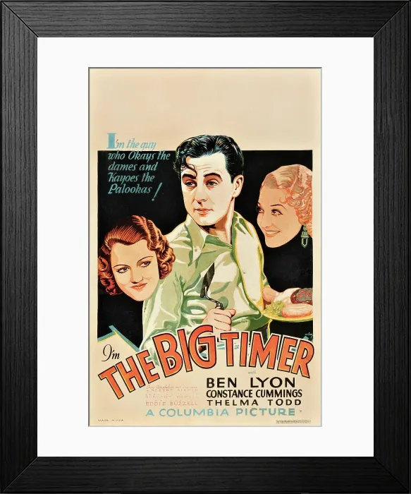 Framed Print : THE BIG TIMER, US poster, from left: Constance Cummings, Ben Lyon, Thelma Todd, 1932 Framed Print : THE BIG TIMER, US poster, from left: Constance Cummings, Ben Lyon, Thelma Todd, 1932