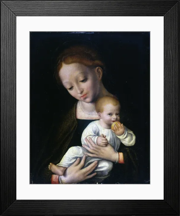 Framed Print : Madonna with Child, Workshop of Joos Van Cleve, 1515 - 1525, 16th Century, oil on board, 25 x 20, 5 cm - Italy, Lombardy, Milan, Castello Sforzesco Framed Print : Madonna with Child, Workshop of Joos Van Cleve, 1515 - 1525, 16th Century, oil on board, 25 x 20, 5 cm - Italy, Lombardy, Milan, Castello Sforzesco