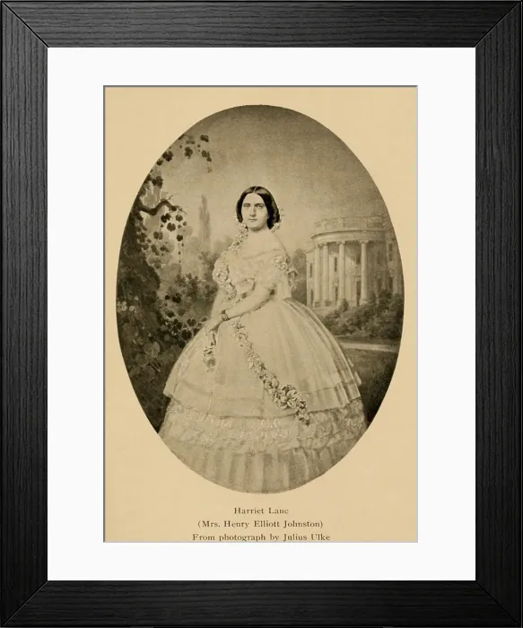 Framed Print : Harriet Lane, niece of James Buchanan, 14th President of the US. Her mother, Jane Ann Buchanan Lane, who died when Harriet was 9, was the Presidents sister Framed Print : Harriet Lane, niece of James Buchanan, 14th President of the US. Her mother, Jane Ann Buchanan Lane, who died when Harriet was 9, was the Presidents sister