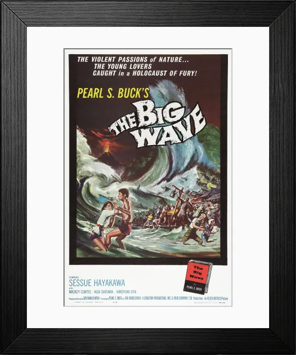Framed Print : THE BIG WAVE, US poster art, 1961