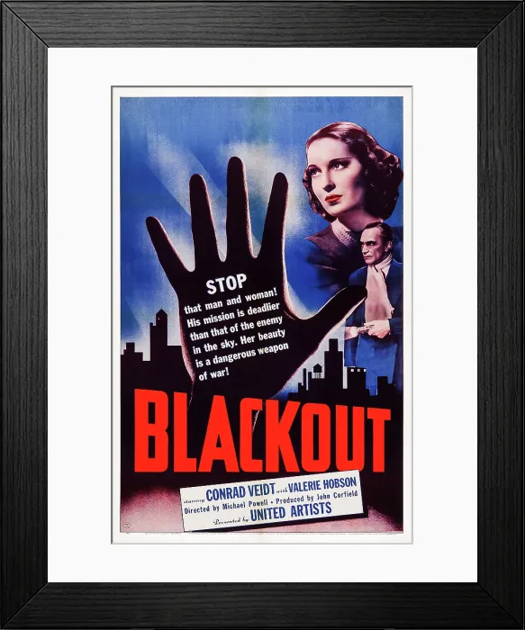 Framed Print : CONTRABAND, (aka BLACKOUT), US poster, Valerie Hobson, Conrad Veidt, 1940