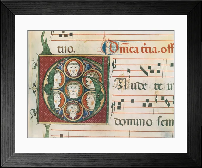 Framed Print : Unknown, Gradual A: Initial Letter G, Gaudete, 13th Century, illuminated manuscript, Italy, Liguria, Genoa Framed Print : Unknown, Gradual A: Initial Letter G, Gaudete, 13th Century, illuminated manuscript, Italy, Liguria, Genoa