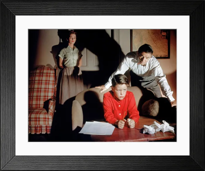 Framed Print : BIGGER THAN LIFE, Barbara Rush (rear), Christopher Olsen (front), James Mason (right), 1956, TM & Copyright 20th Century Fox Film Corp. / courtesy Everett Collection